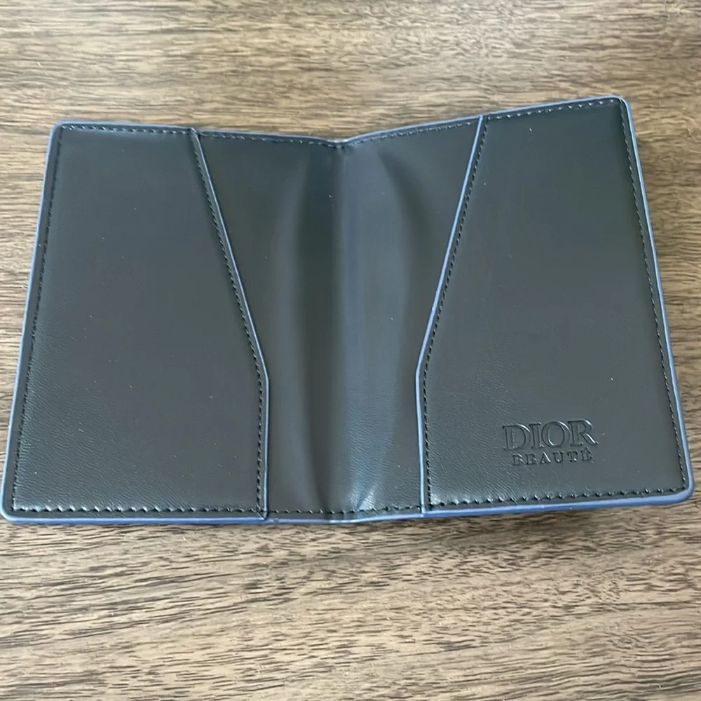 Dior Beauty Navy Leather Passport Holder NEW